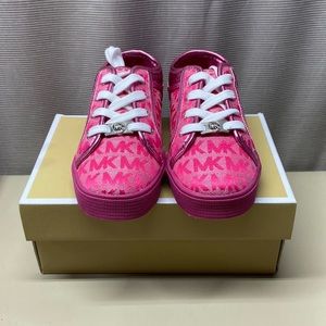 Michael Kors Fuchsia Lil Starla Lace Up Sneakers Size 12 Little Girls